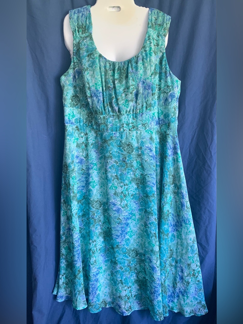 dressbarn size 16 Teal and Aqua Floral Dress